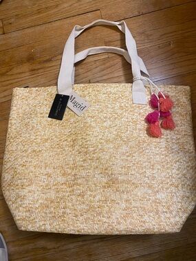 NWT Magid Womens Insulated Beach Tote Bag with Tassel